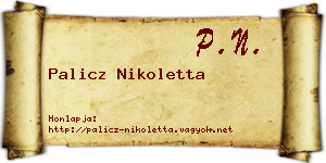 Palicz Nikoletta névjegykártya